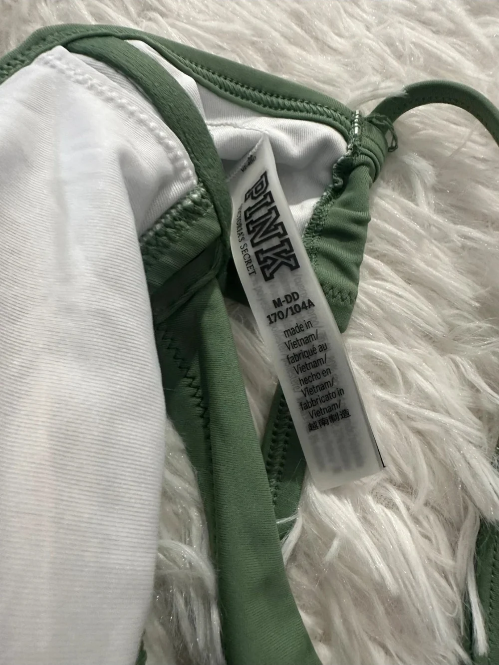 PINK Victoria's Secret Top MDD Bottom L Olive Green Wrap Bikini Set